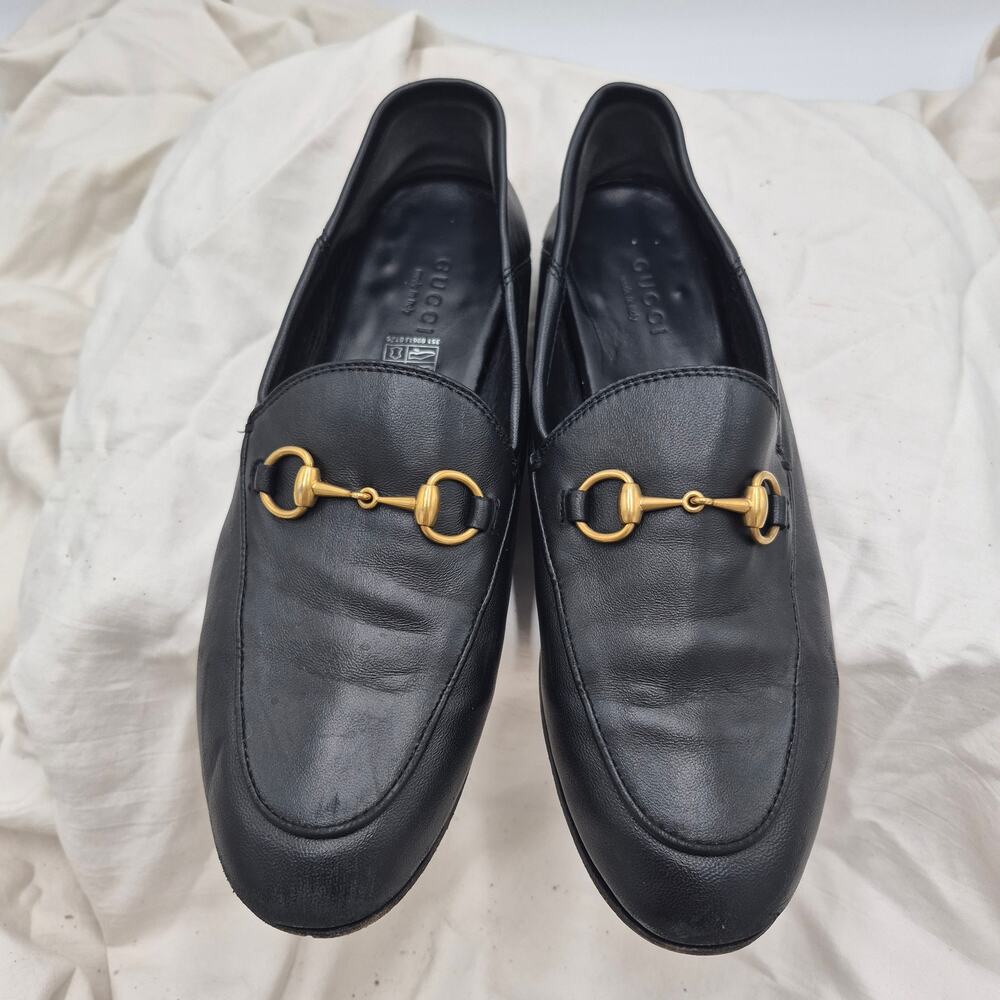 Gucci Jordaan loafer Black Leather slip-on Women's EU 36.5 US 6.5
